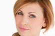 Isolated woman looking at the camera
