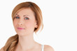 Cute blond-haired woman looking at the camera