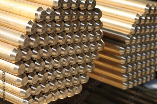 Photo: Brass rods pile Brass rods pile