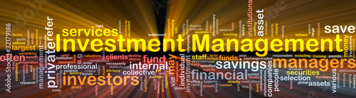Illustration: Investment management background concept glowing Investment management background concept glowing