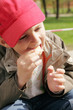Boy biting ice-cream
