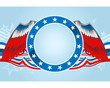 Vector: Fourth of july blank frame with wings and ribbons Fourth of july blank frame with wings and ribbons