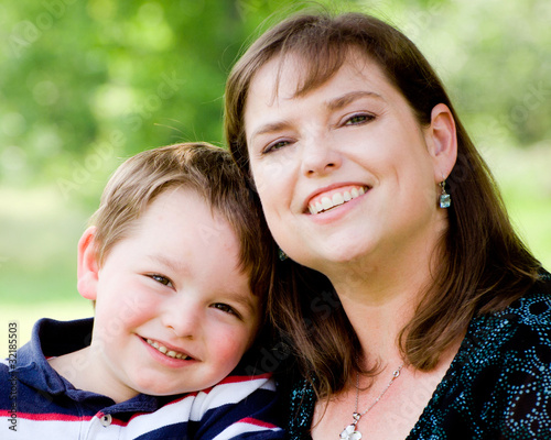 Photo: Spring portrait of mother and son on Mothers Day. Spring portrait of mother and son on Mothers Day.