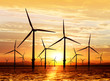 wind turbine on sunset