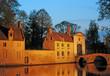 Beguinage in Bruges in the evening, artificially illuminated Beguinage in Bruges in the evening, artificially illuminated