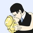 Vektor: Kissing couple Kissing couple