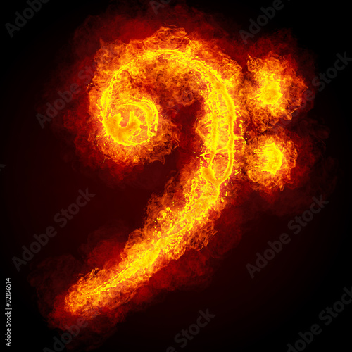 Fiery musical note symbol
