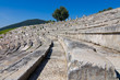 Ancient Greek steps in Stadium of Ancient Messini in Greece