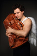 Mr. Angel with brown bag Mr. Angel with brown bag