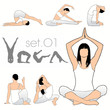 Yoga silhouettes set.01