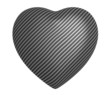 Carbon fibre heart shape isolated
