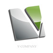 Logo initial letter V 3d # Vector