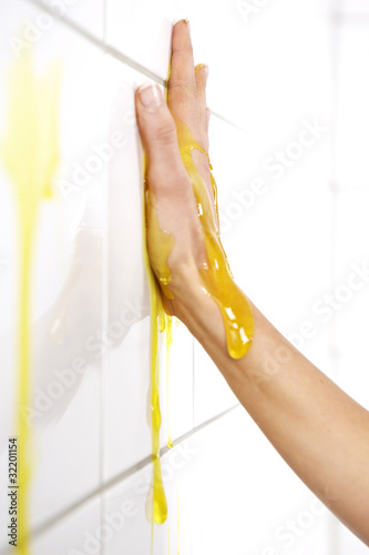 Photo: Hand in melted Jelly Hand in melted Jelly