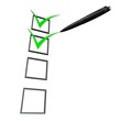 3d green check box pen isolated on white background 3d green check box pen isolated on white background
