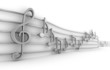 Set of nine musical notes isolated on white