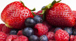 Summer collection of berries - strawberries, blueberries & raspb Summer collection of berries - strawberries, blueberries & raspb