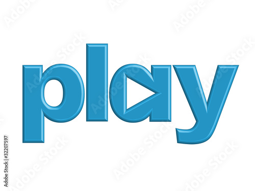 Illustration: "PLAY" Web Icon (video watch media player play button 3d image) "PLAY" Web Icon (video watch media player play button 3d image)
