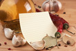 blank sheet for cooking recipes and spices