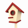 Vogelhaus Rot Beige freigestellt 02