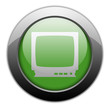 Green Metallic Orb Button "Television"