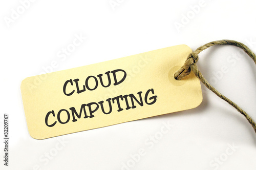 Photo: Cloud Computing Plakette auf weiß isoliert Cloud Computing Plakette auf weiß isoliert