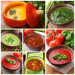 Collage of different soups