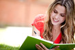 Woman studying outdoors Woman studying outdoors