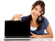 Happy woman with laptop