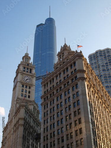 Photo: Trump Tower behind Wrigley building Chicago USA Trump Tower behind Wrigley building Chicago USA