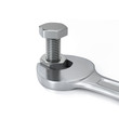 Wrench fixing nut and bolt - closeup view