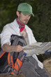 hiker with map