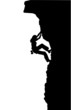 Silhouette of a woman climbing