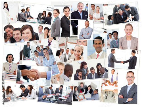 Photo: Collage of business people working Collage of business people working