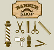 Barbershop or Hairdresser Icons and Signpost