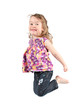 Adorable little girl jumping in air. Adorable little girl jumping in air.
