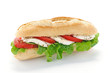 Panino con mozzarella, insalata e pomodoro