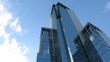 Clouds reflect in newly build skyscraper in Moscow, time lapse Clouds reflect in newly build skyscraper in Moscow, time lapse
