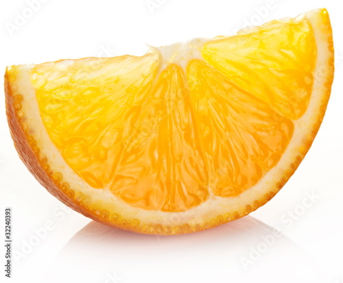 Photo: Orange slice on a white background. Orange slice on a white background.
