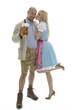 Frau im Dirndl und Mann in Lederhose Frau im Dirndl und Mann in Lederhose