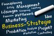 Tafel mit Business-Strategie