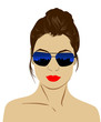 Vektor: girl in sunglasses girl in sunglasses