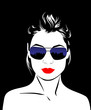 Vektor: girl in sunglasses girl in sunglasses