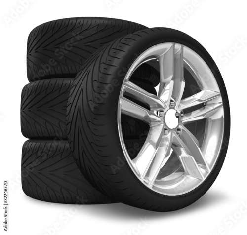 Illustration: Car wheels set Car wheels set
