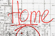 Photo: background of architectural drawing and inscription home background of architectural drawing and inscription home