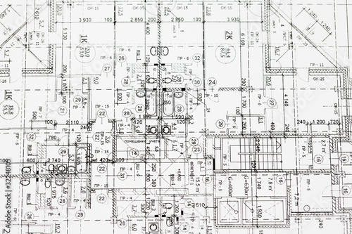 Photo: background of architectural drawing background of architectural drawing