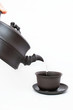traditional pottery teapot and cup