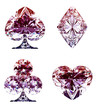 Illustration: Colorful lilac Diamond Card Suits isolated Colorful lilac Diamond Card Suits isolated