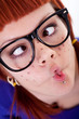 freckles girl  making face