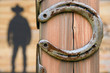 lucky horseshoes in front of western bar