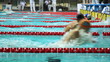 Finish sportsmen swim crawl on championship of swimming